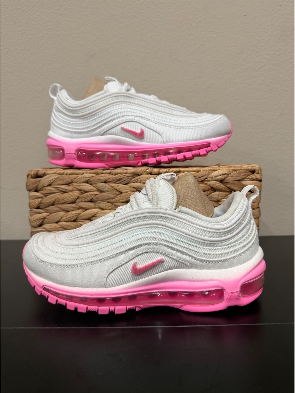 Size 7 - Nike Women’s Air Max 97 SE “Chenille Swoosh - Pink Foam”